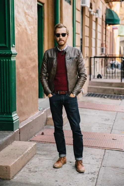 What to Wear With a Leather Jacket for Men
