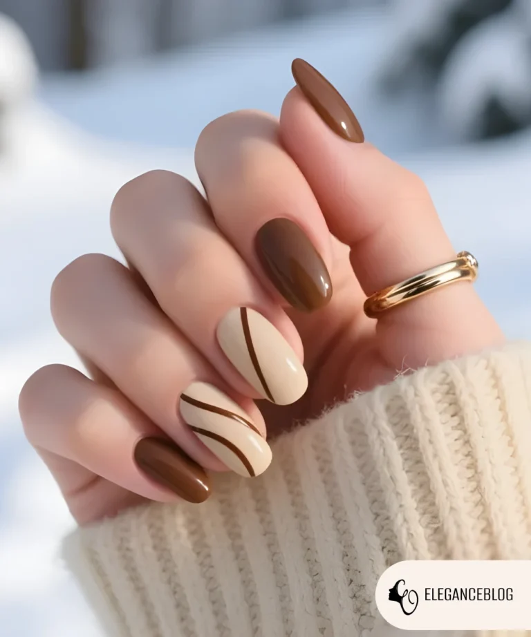 Everyday cocoa brown nails for winter