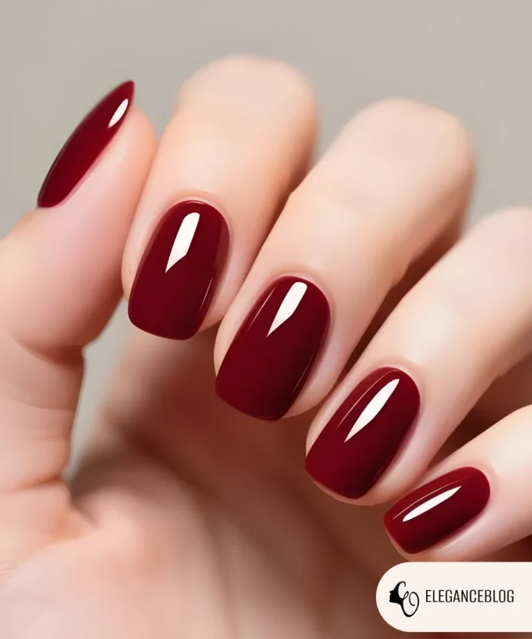 Vampy red nails with deep, dramatic finish