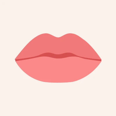 Full lips with naturally plump upper and lower lip
