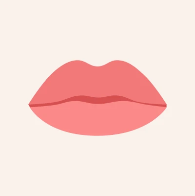 Heavy upper lips with a fuller upper lip than the lower lip