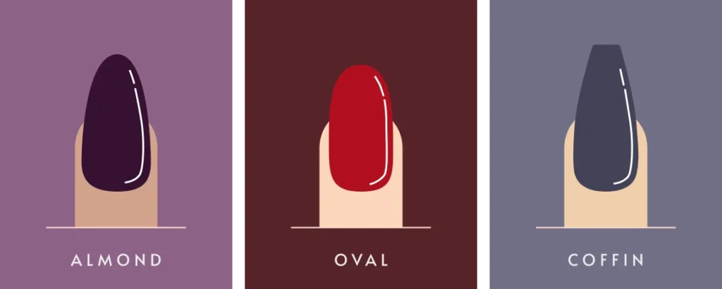 infographic showing which nail shapes are best for short fingers