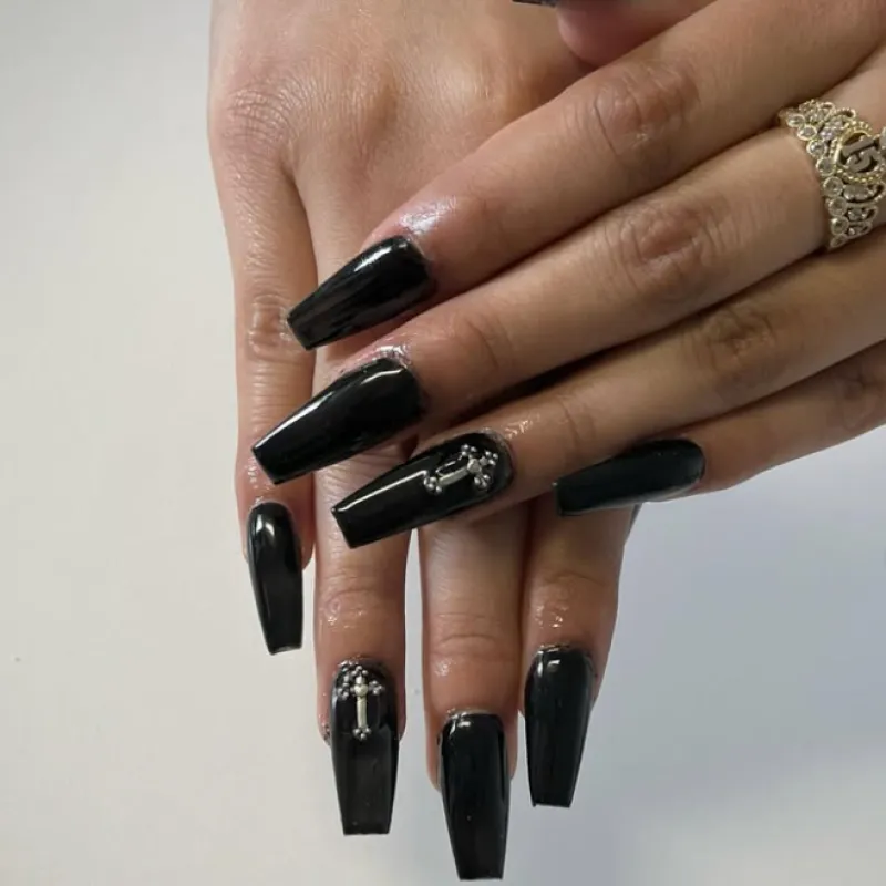 black cross coffin nails
