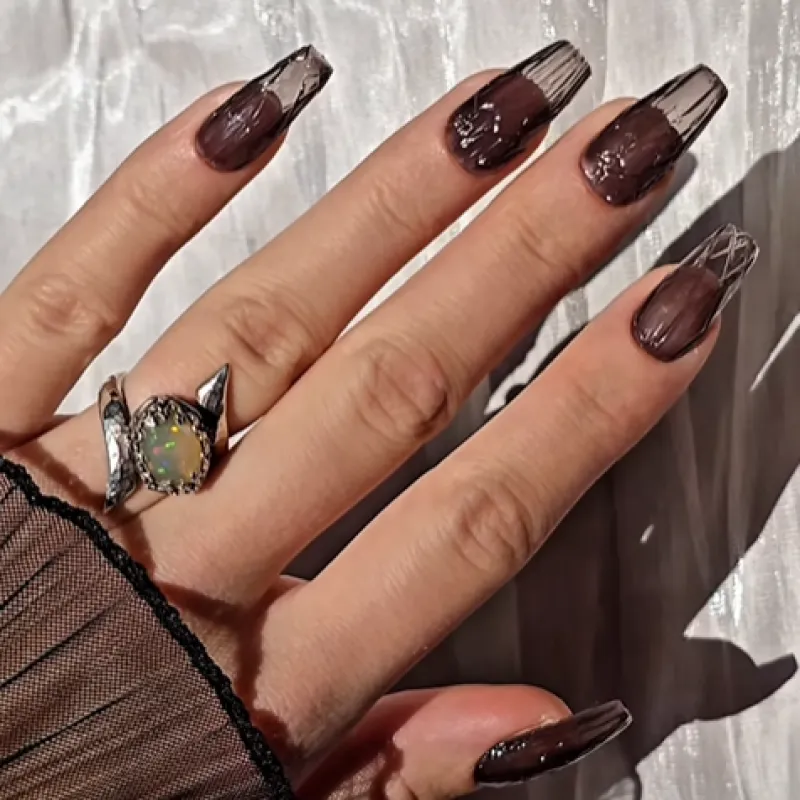 black glass coffin nails