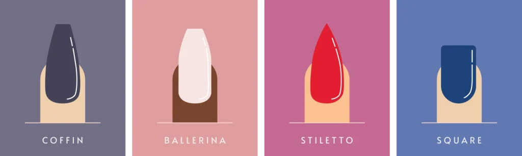 illustration showing which shapes to avoid with short fingers