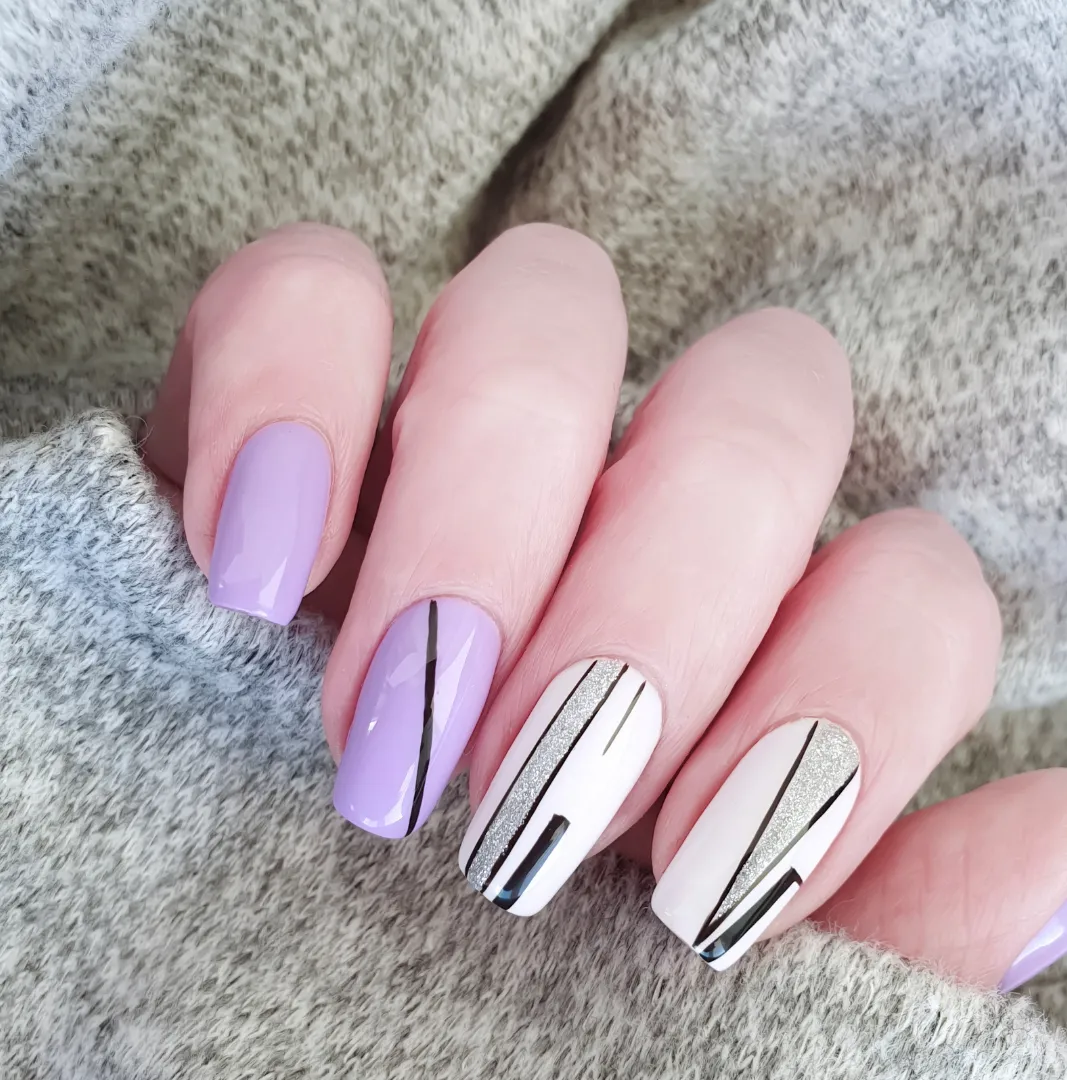 image showing example of squoval nail shape